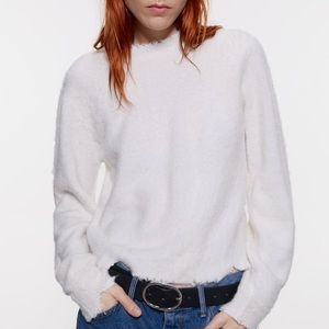 Zara Alpaca and Blend Ripped Sweater